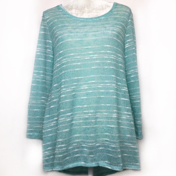 Nally & Millie blue white striped lightweight sweater medium - Picture 1 of 8